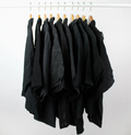 Reworked Cropped Short-Sleeve Button Up Blouse Black