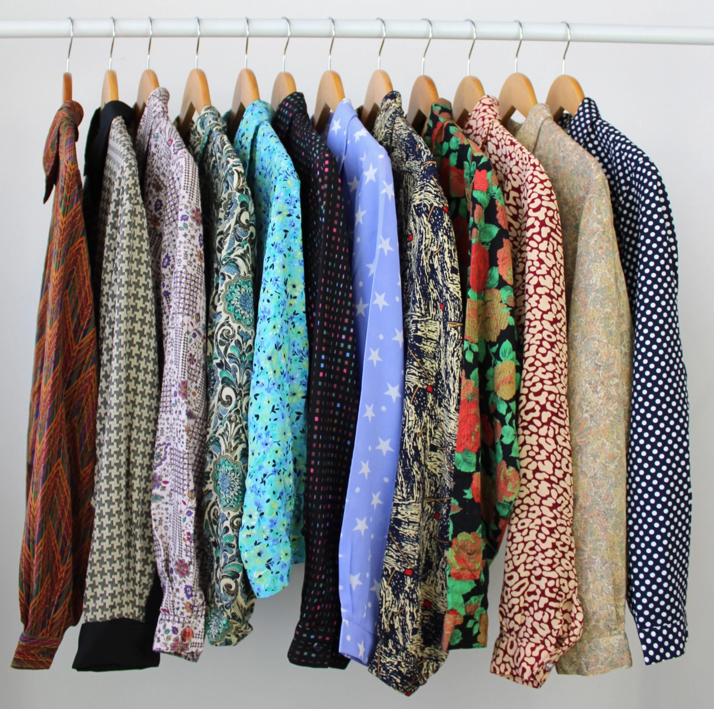 Reworked Cropped Long-Sleeve Button Up Blouse