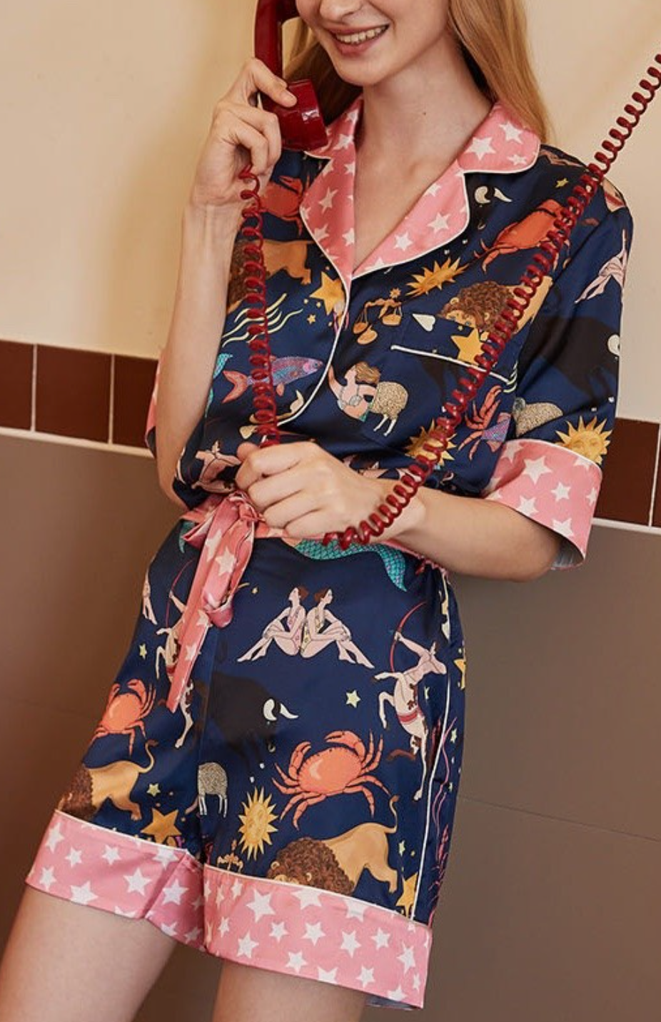 Two Piece Pajama Set Blue
