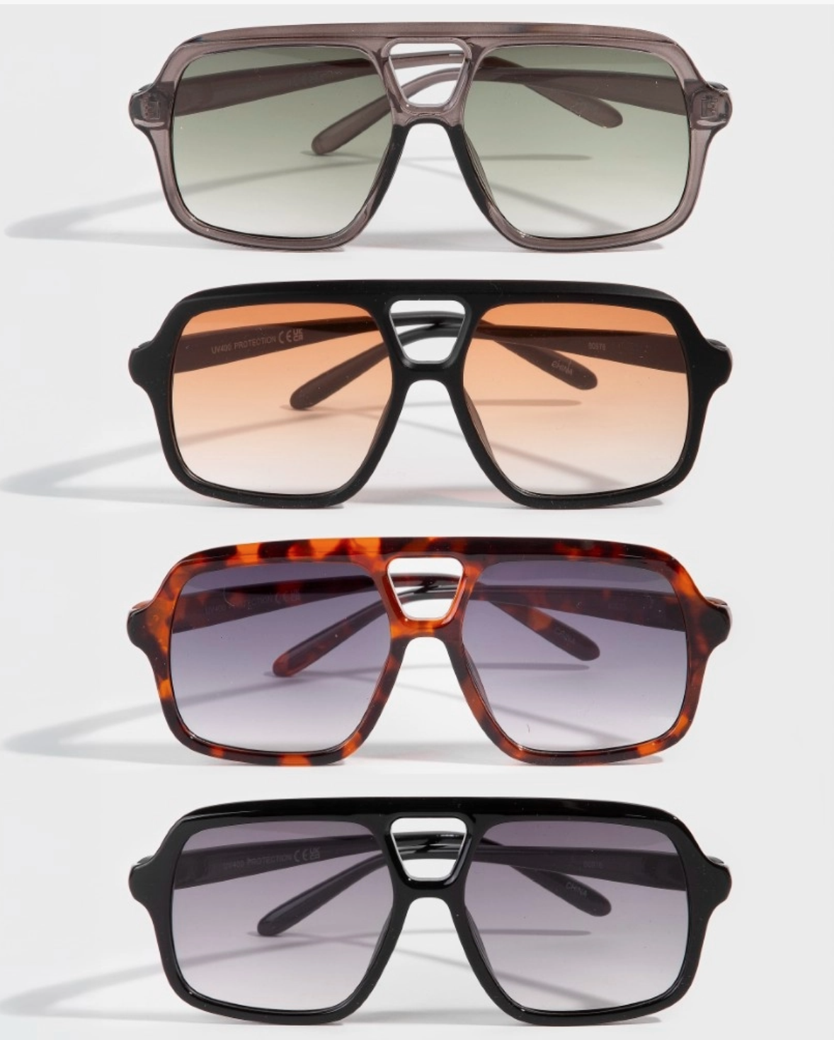 Square Retro Aviator Sunglasses