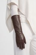 Faux Leather Opera Gloves Brown