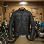 Tada Leather Motorcycle Jacket Black