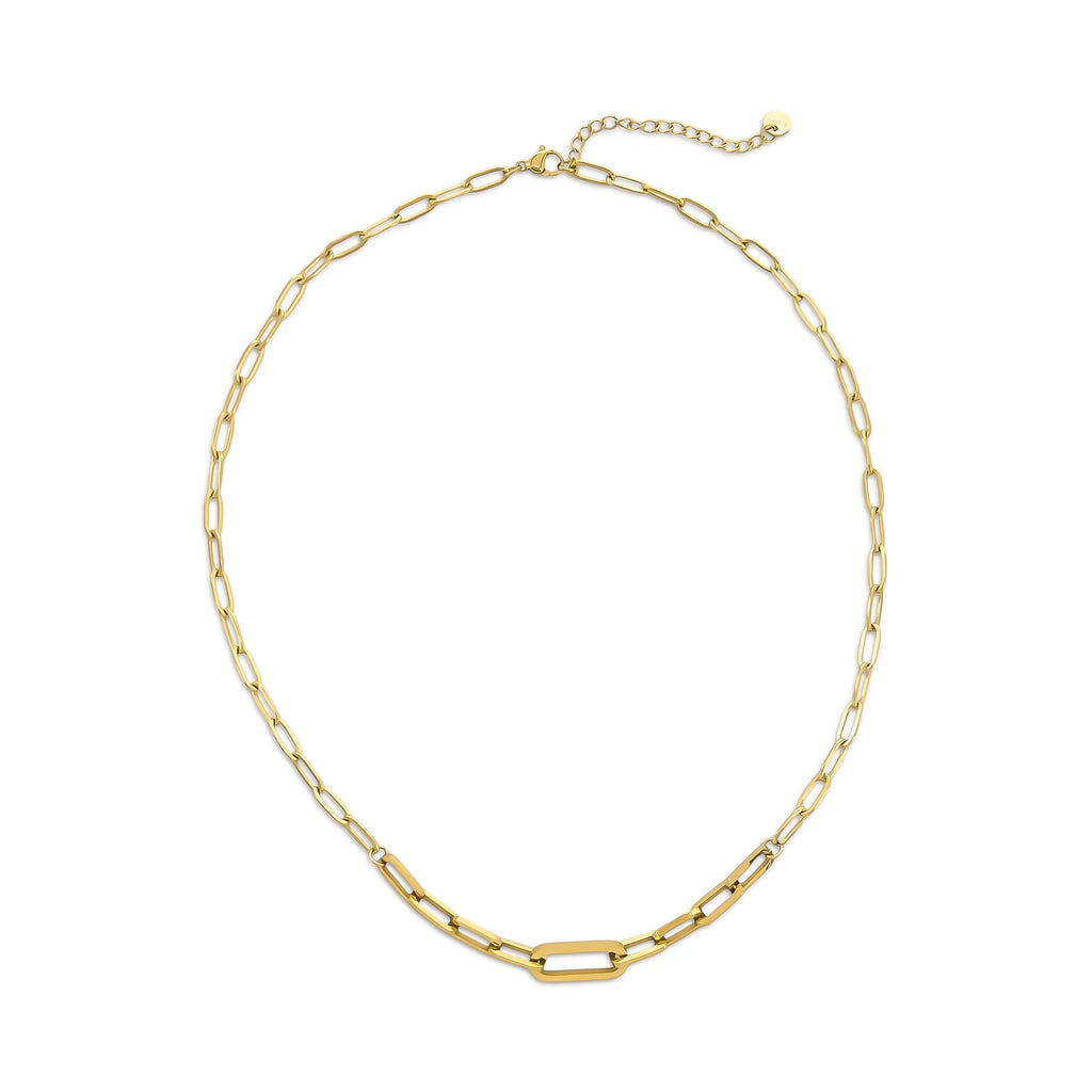 Paperclip Chain Necklace Gold