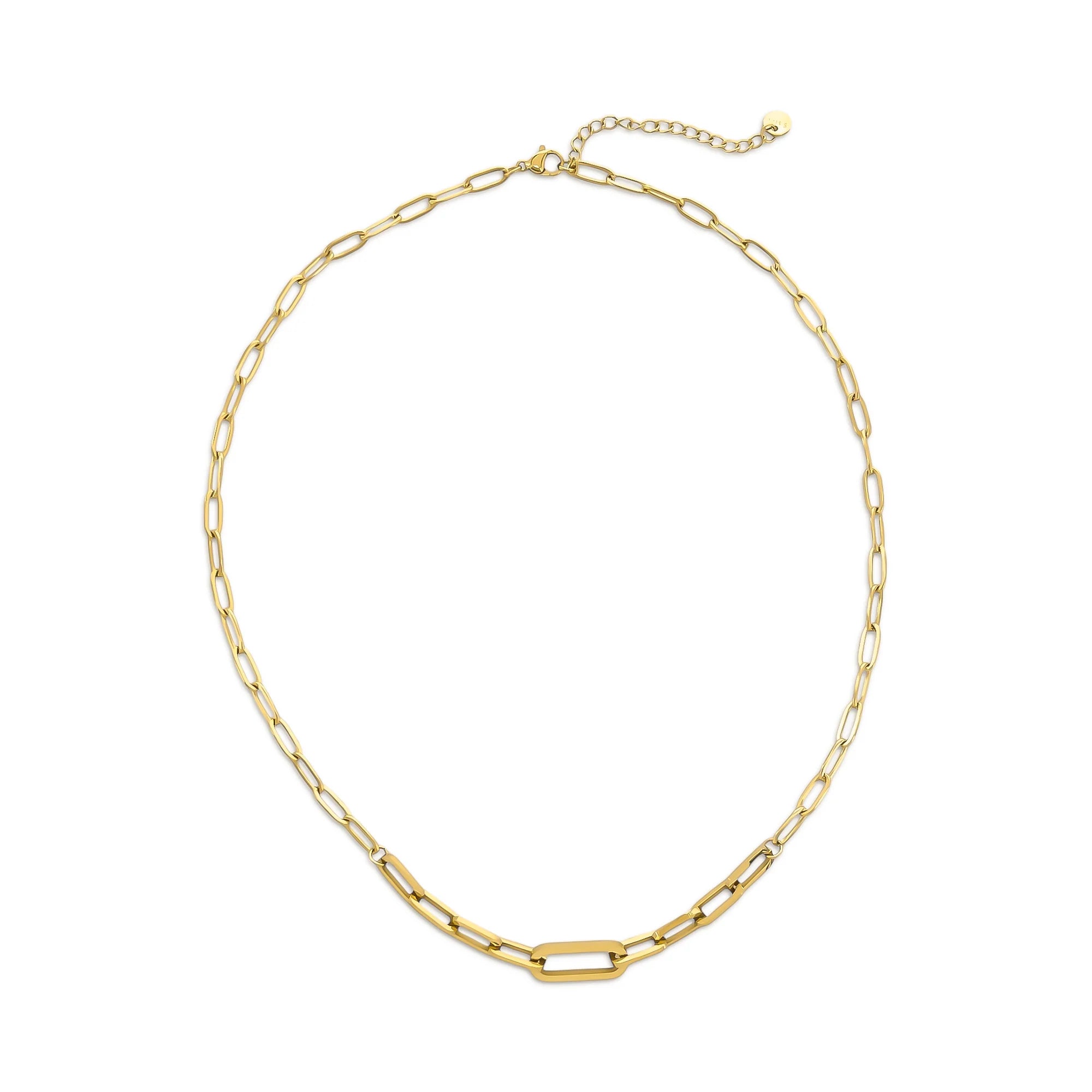 Paperclip Chain Necklace Gold