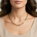 Paperclip Chain Necklace Gold