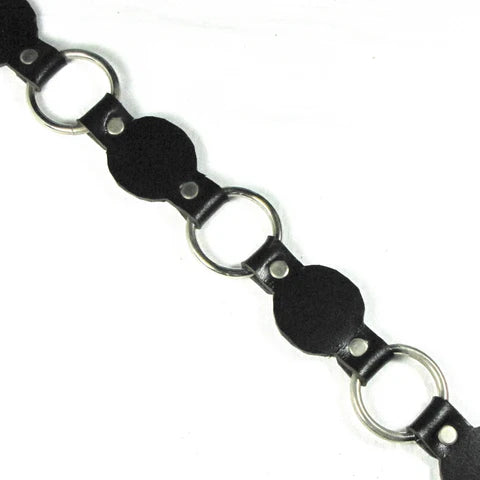 Ring Belt w/ Circular Cut-Outs Black