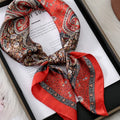 Paisley Satin Bandana Red