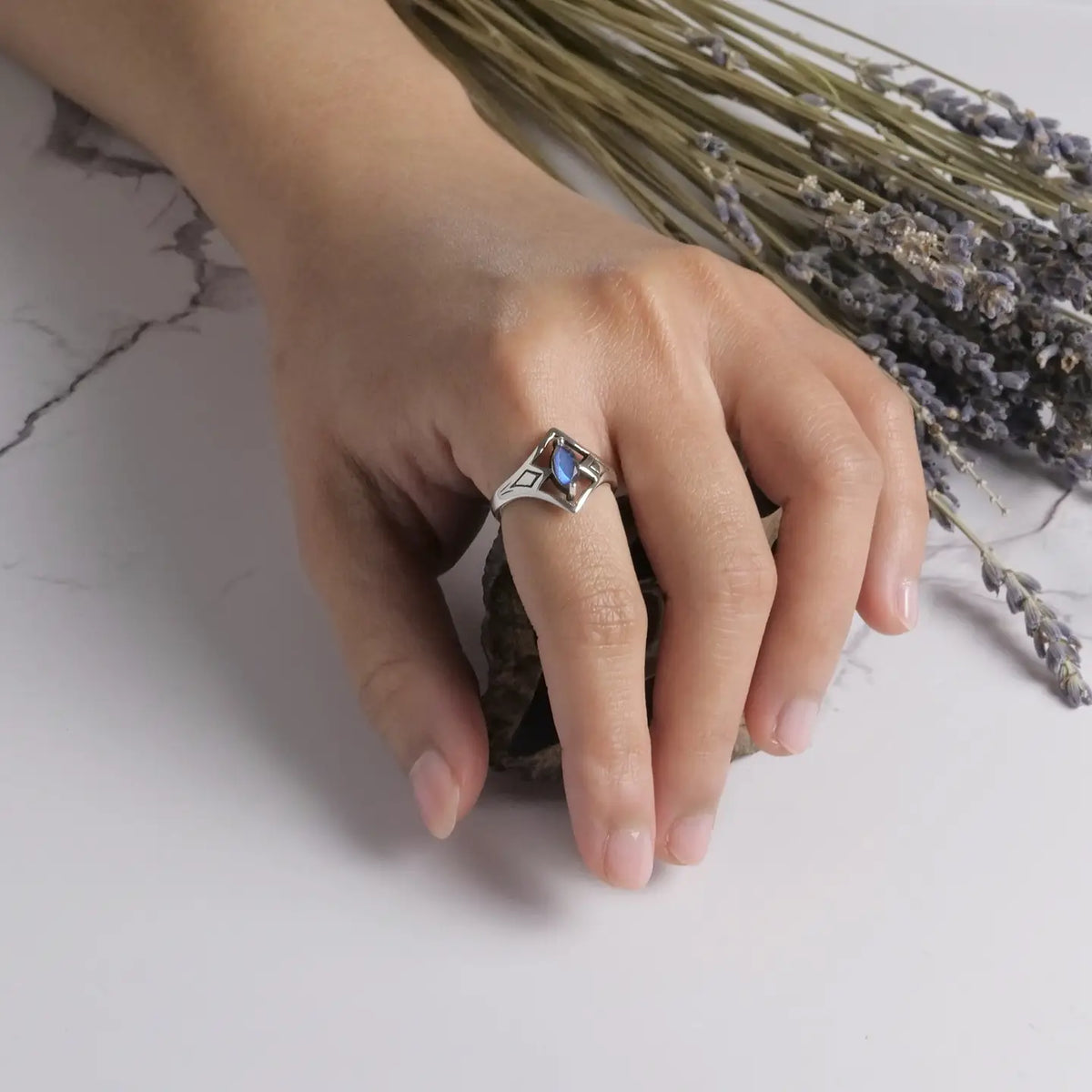 Mystic Labradorite Ring Silver