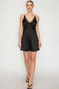 Satin Midi Dress Black