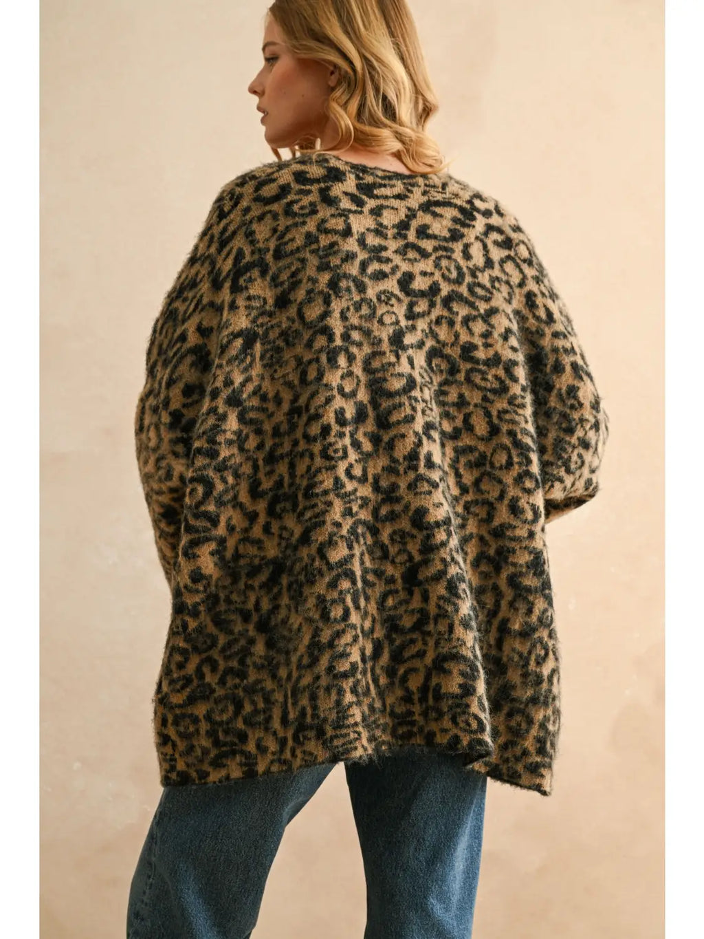 Oversized Leopard Cardigan Sweater