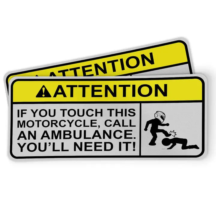 Motorcycle Decal Sticker Ambulance - Set of 2