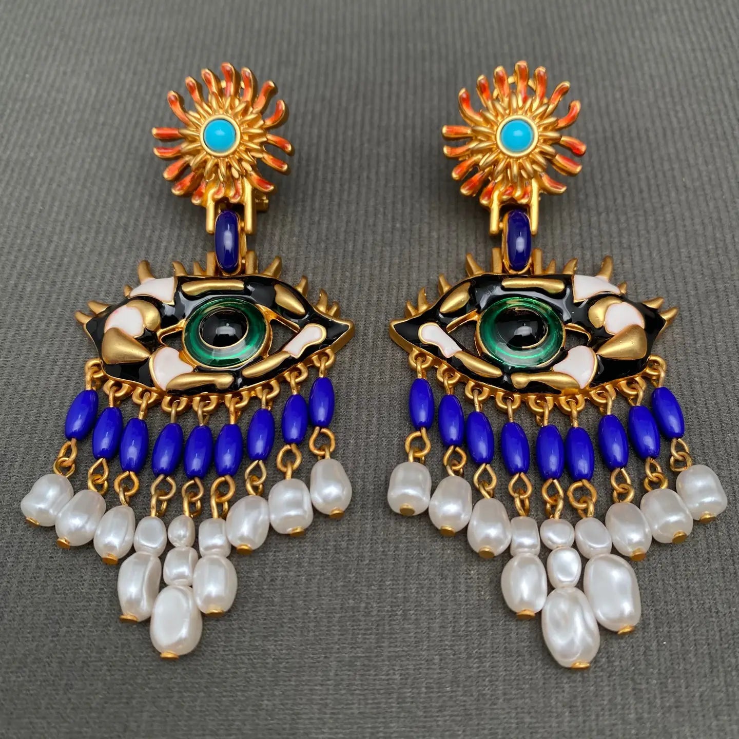 Crying Eye Sun Earrings