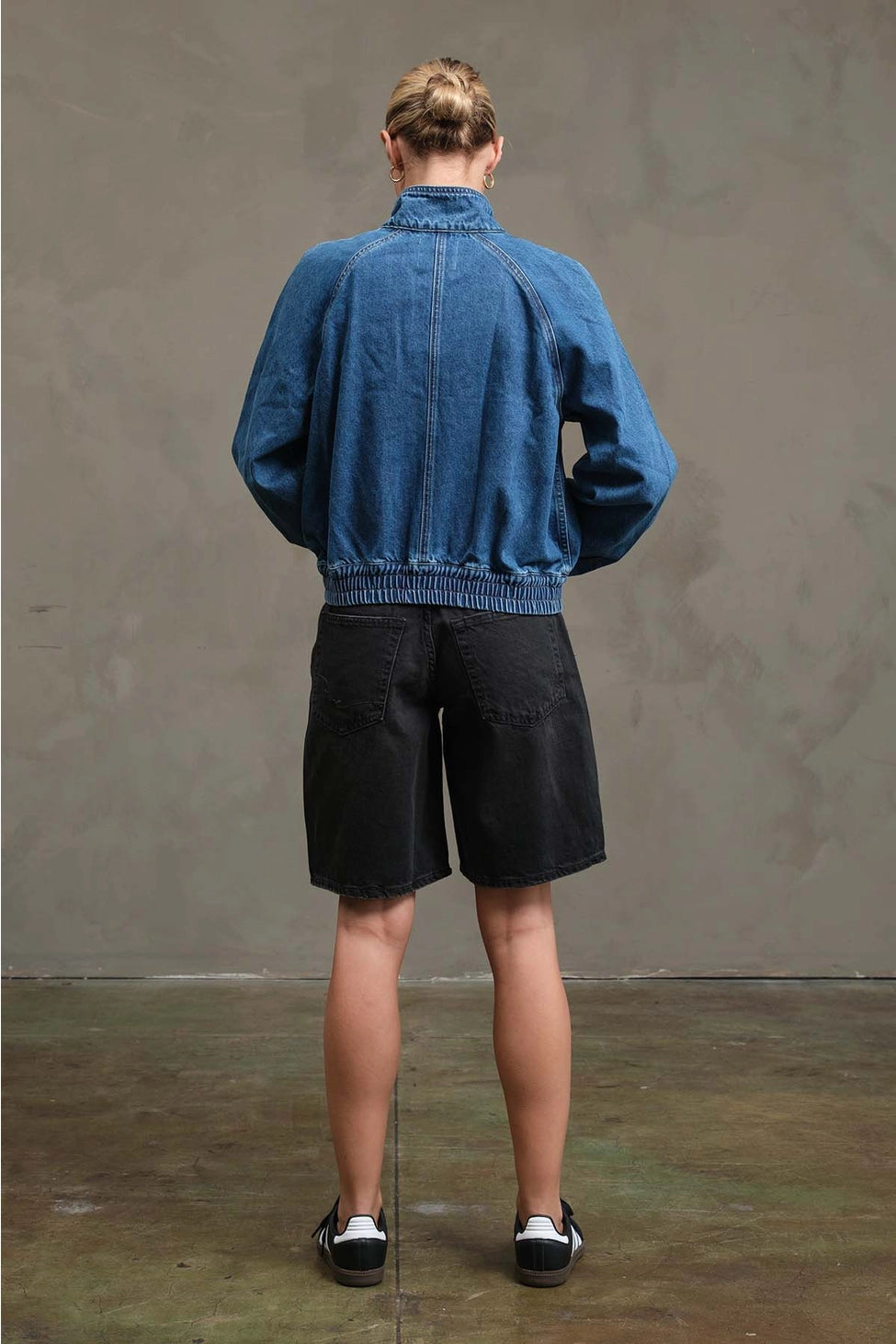 Washed Denim Bomber