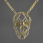 Brass Geometric Skull Necklace