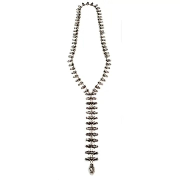 Pewter Long Y Snake Necklace