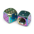 Dice Motorcycle Valve Caps Oil Slick