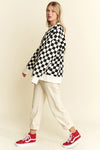 Checkered Sweatshirt Black and White