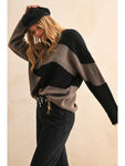 Abstract Pattern Sweater Black / Olive
