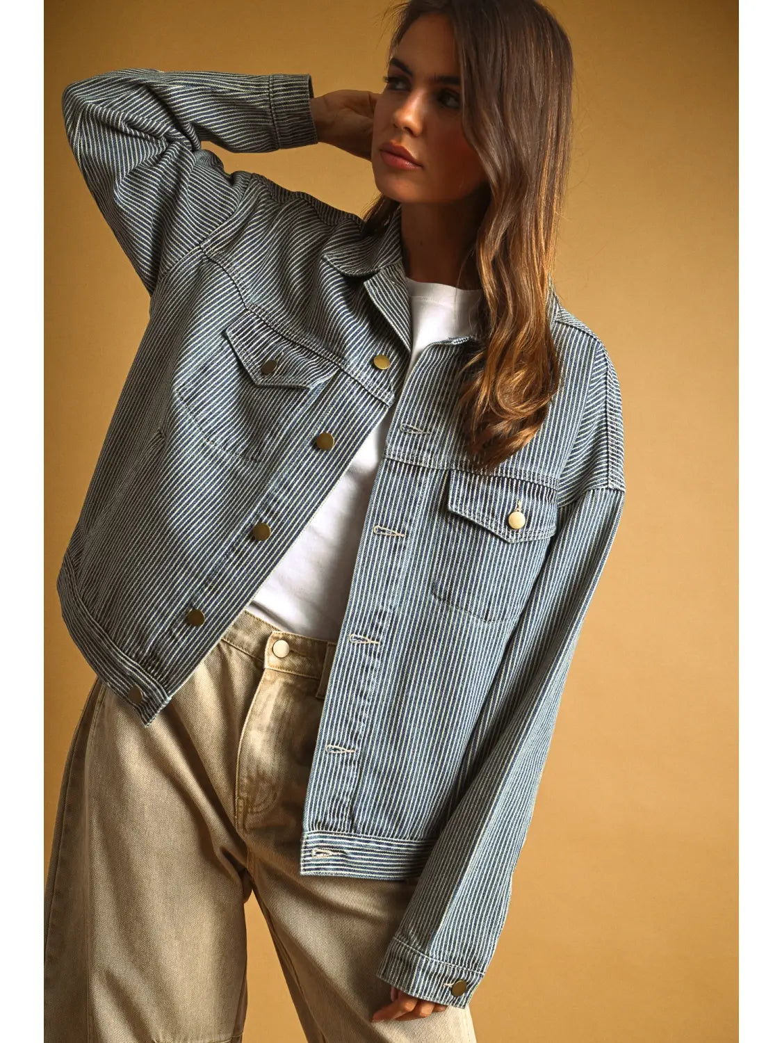 Hickory Stripe Denim Jacket