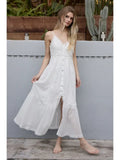 Romantic Button Down Dress White