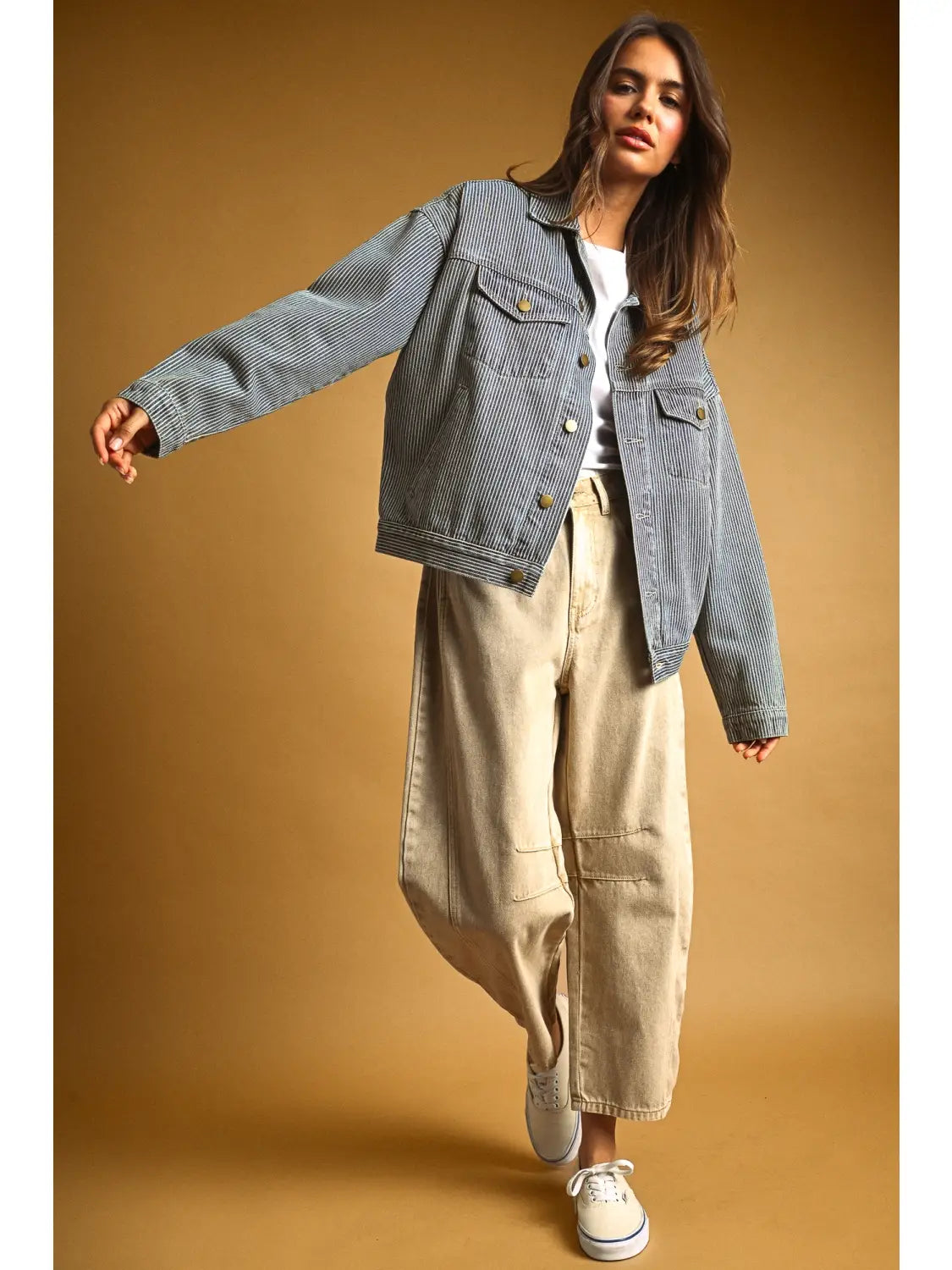 Hickory Stripe Denim Jacket