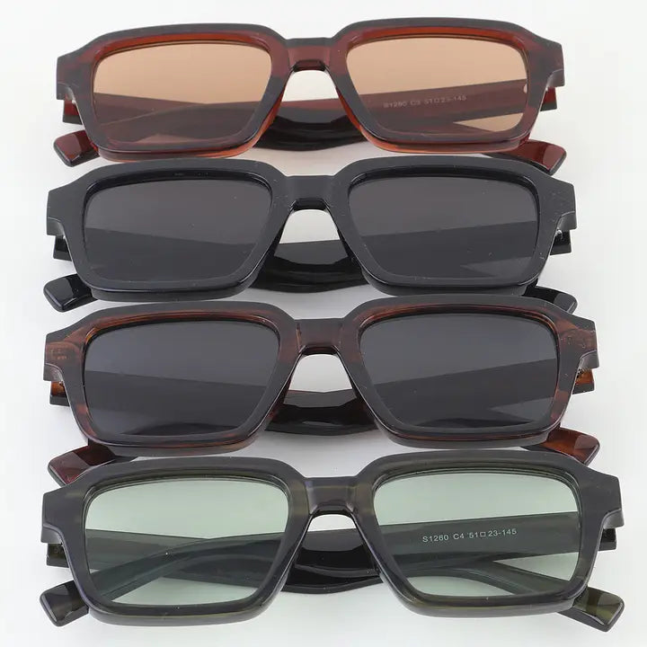 Tinted Lens Box Sunglasses