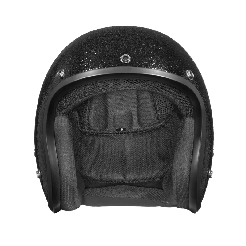 Cruiser Low Profile Open Face Helmet Black Metal Flake