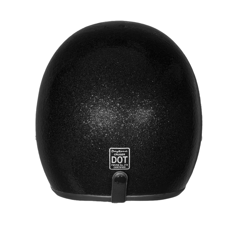 Cruiser Low Profile Open Face Helmet Black Metal Flake