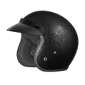 Cruiser Low Profile Open Face Helmet Black Metal Flake