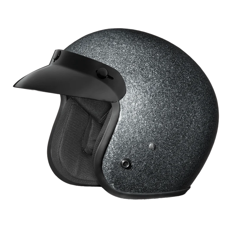 Cruiser Low Profile Open Face Helmet Gunmetal Flake