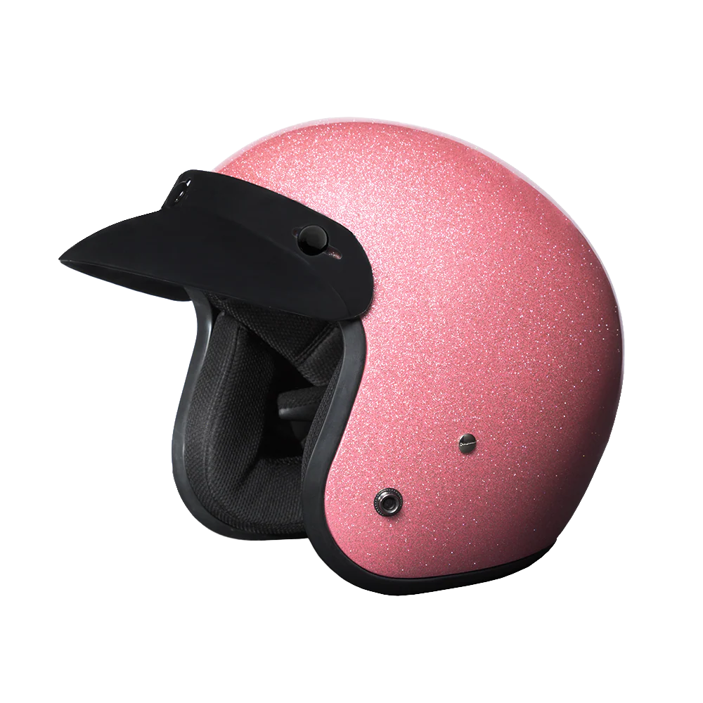 Cruiser Low Profile Open Face Helmet Pink Flake