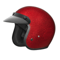 Cruiser Low Profile Open Face Helmet Red Flake