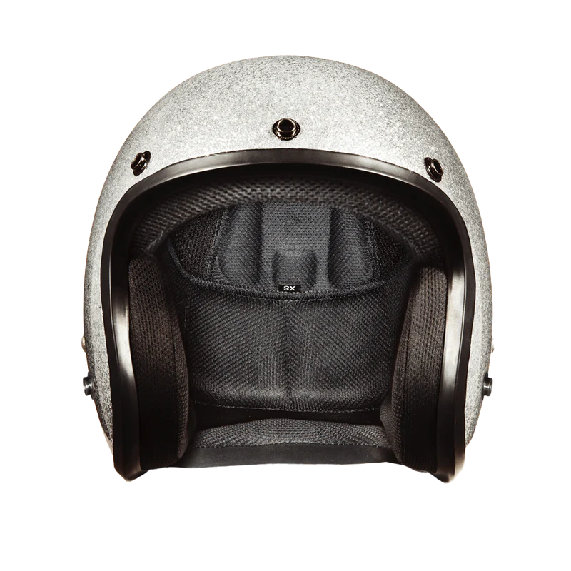 Cruiser Low Profile Open Face Helmet Silver Flake