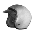 Cruiser Low Profile Open Face Helmet Silver Flake