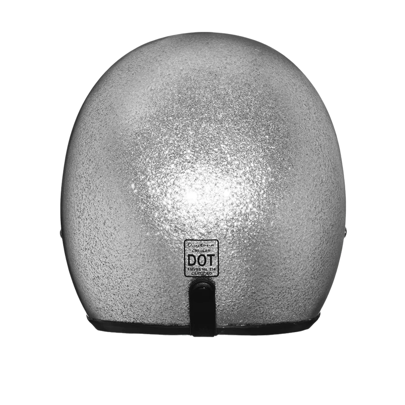 Cruiser Low Profile Open Face Helmet Silver Flake