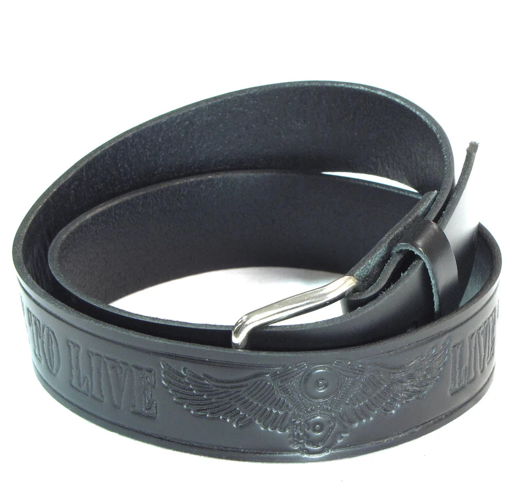 Ride To Live Tooled Belt Black