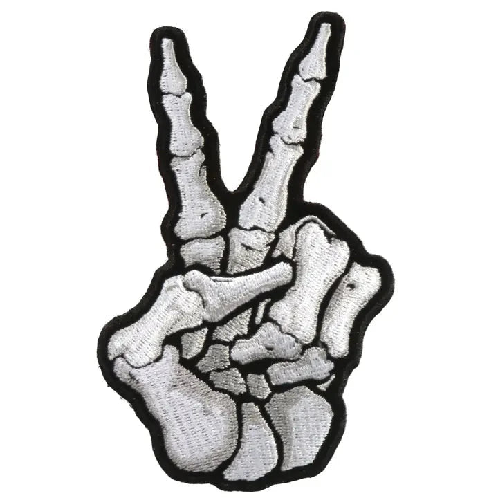 Patch Skeleton Peace Sign
