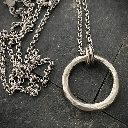 Hammered Ring Necklace