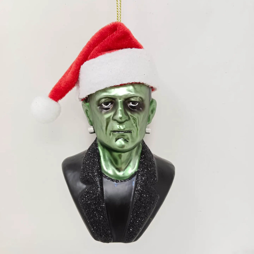 Glass Ornament Frankenstein Santa