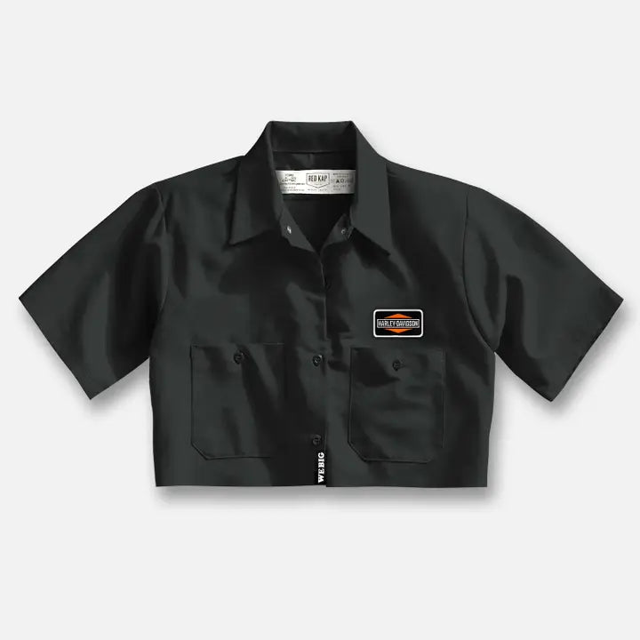Harley Crop Mechanic Shirt Black