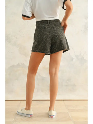 Leopard Denim Skort