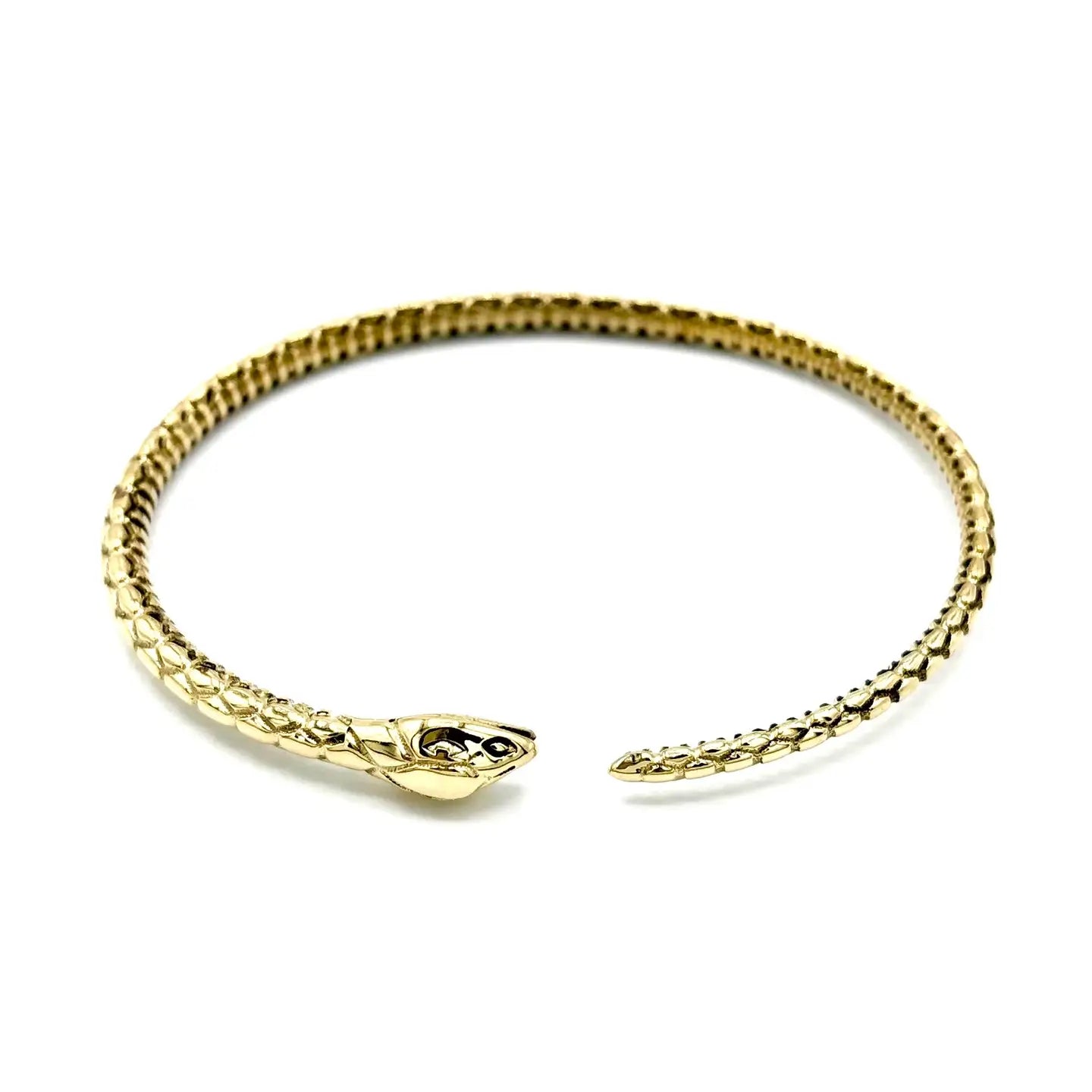 Snake Open Bangle Bracelet Brass