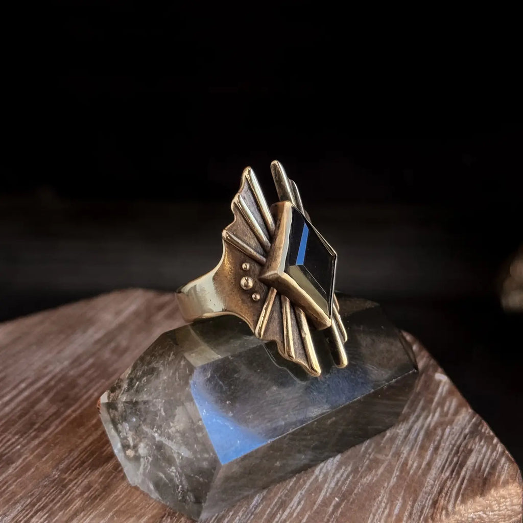Starseed Quartz Ring Brass