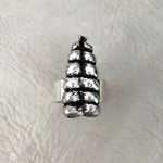 Snake Rattle Silver Ring Size 11