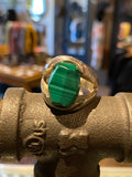 Vintage Sterling Malachite Ring Size 11