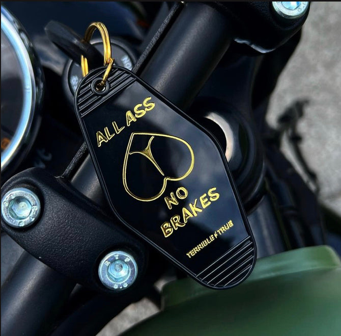 All Ass No Brakes Motel Keychain