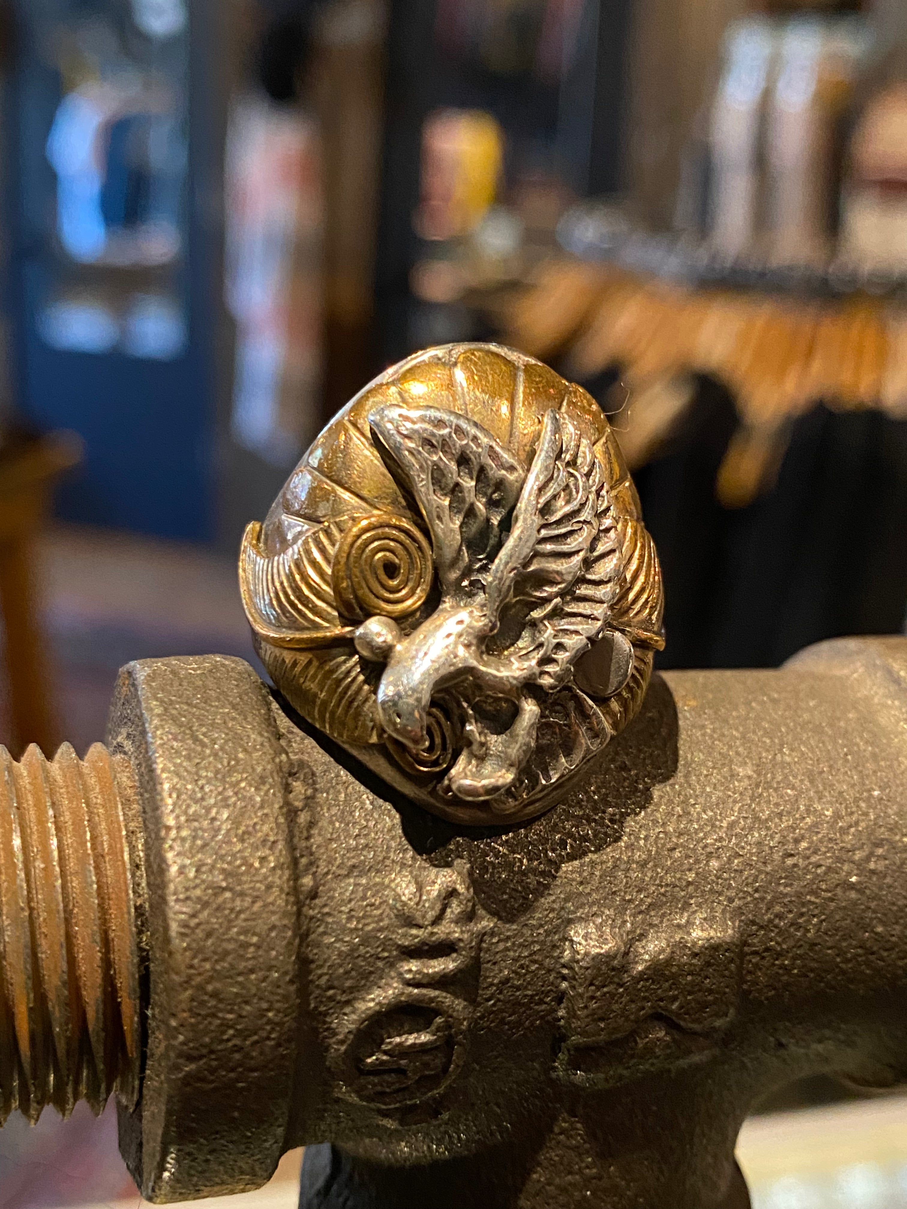 Vintage Heavy Eagle Ring Size 11