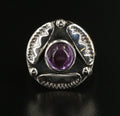Vintage Sterling Amethyst Shadow Box Ring Size 10