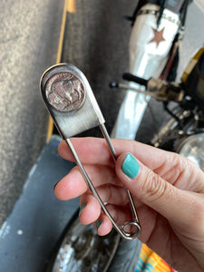 Safety Pin Keychain Buffalo Nickel
