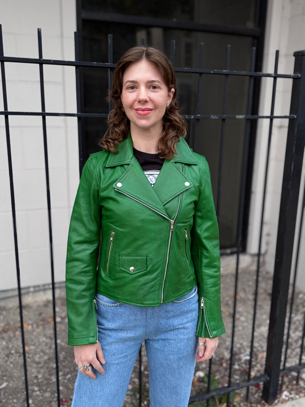 Ann Moto Jacket Green